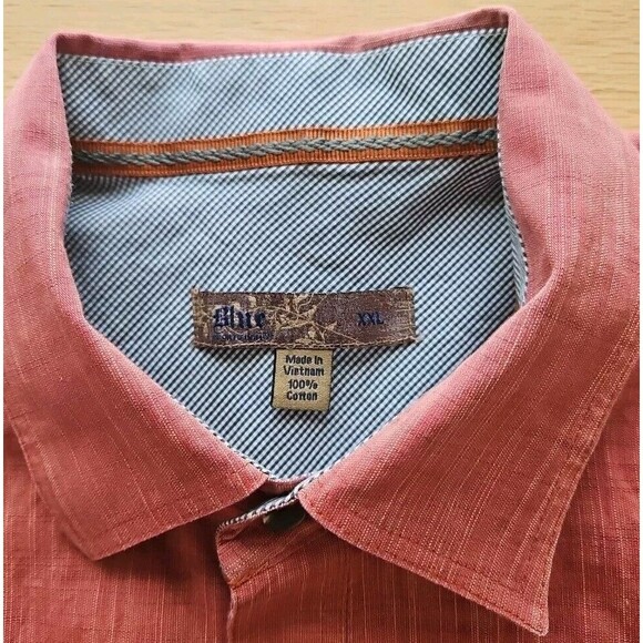 BLUE PRONTO UOMO Men's Shirt, XXL ,ORANGE/RUST VARIEGATED Buttonup Accent Fabric - Picture 2 of 7